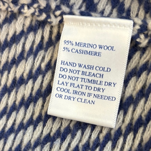 Southern Tide Women’s Sweater XS – Blue & White Wrap Merino Wool & Cashmere - Picture 11 of 12